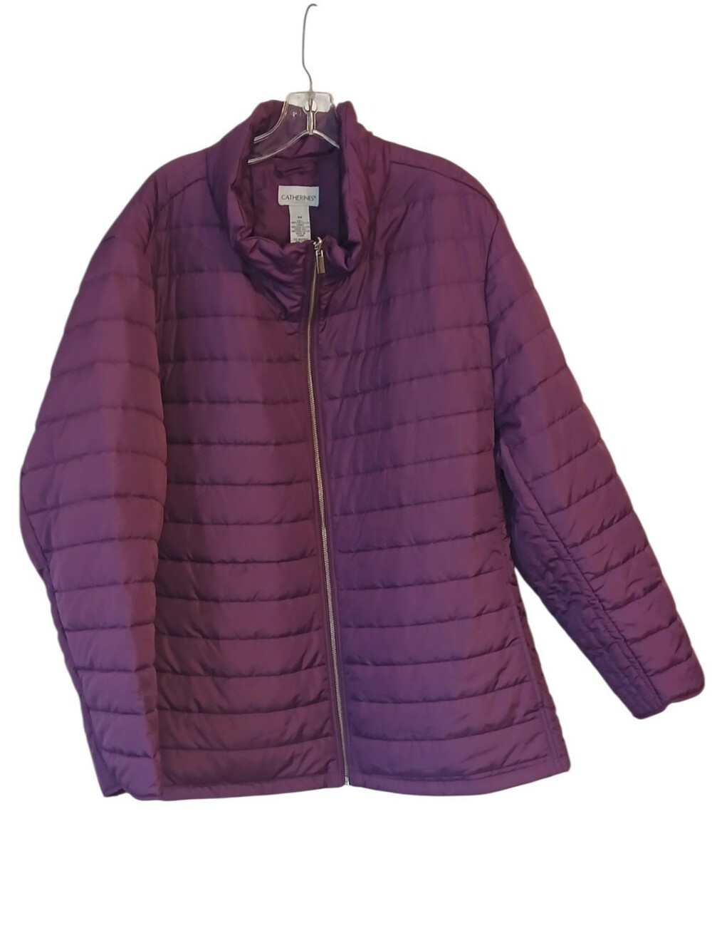 Catherines Plum Quilted Puffer Coat Size 3X